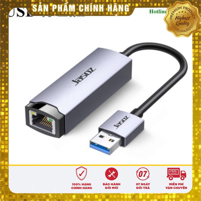Dây chuyển đổi có chipset USB 3.0 sang RJ45 1000Mbps dài 20cm JASOZ T-F112 cao cấp