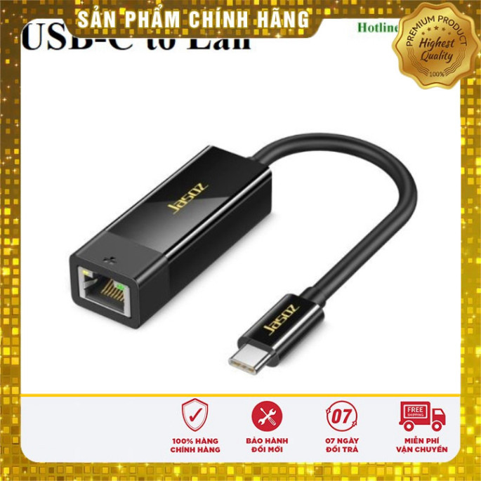 Dây chuyển đổi có chipset USB-C sang RJ45 100Mbps dài 20cm JASOZ T-F113 cao cấp
