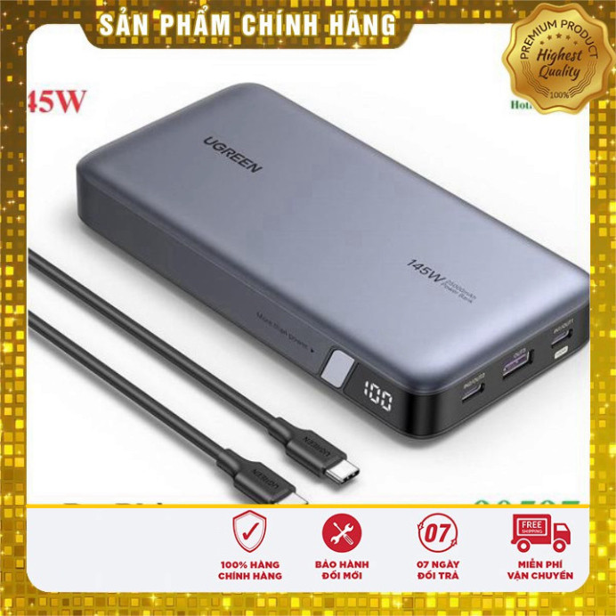 Sạc dự phòng PD 145W dung lượng 25000mAh hỗ trợ sạc nhanh 100W Ugreen 90597A