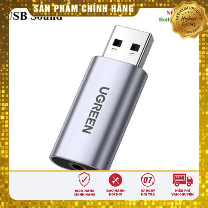 Card sound USB 2.0 to 3.5mm TRRS Mic & Loa Ugreen 80864 cao cấp (Vỏ nhôm)