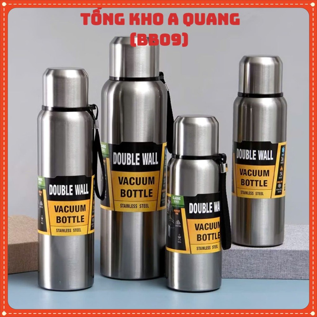 BÌNH GIỮ NHIỆT NẮP BẠC 1500ML-  Bình giữ nhiệt Double Wall Travel Inox 304 1000 - 1500ml Nắp Bạc Cao
