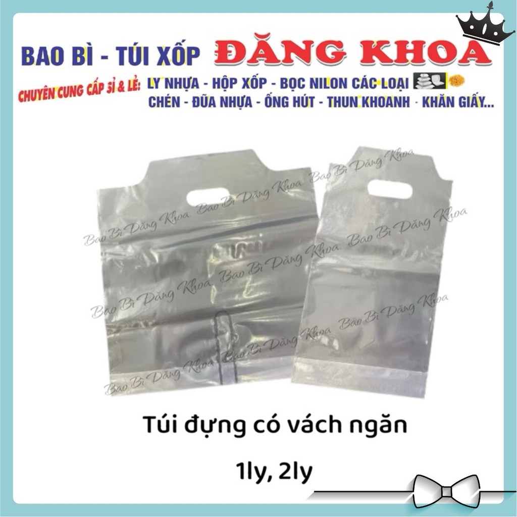 100 Gram Túi Nilon Đựng Trà Sữa 1 Ly & 2 Ly – Túi Nilon Có Vách Ngăn Loại Tốt – Đồ Dùng Một Lần Cho 