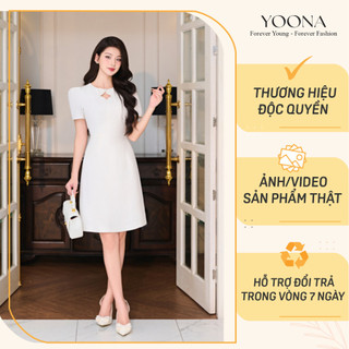 Đầm thiết kế cổ tròn tay bồng dáng A chất tuyết mưa - YOONA - NH10A184