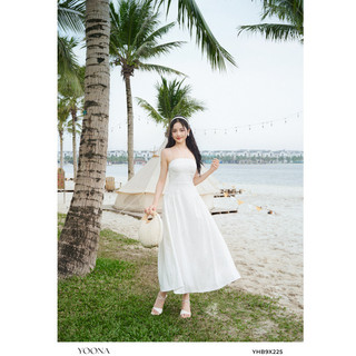 Đầm maxi trắng thiết kế đầm 2 dây đũi YOONA - YHB9X225
