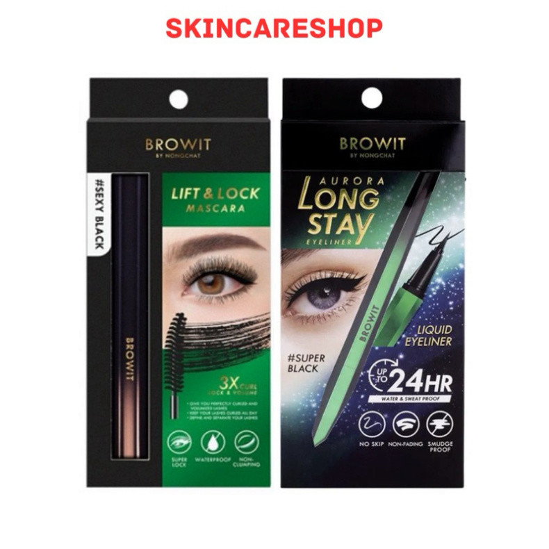 Mascara Browit Nongchat Lift & Lock long stay eyeliner SKINCARESHOP