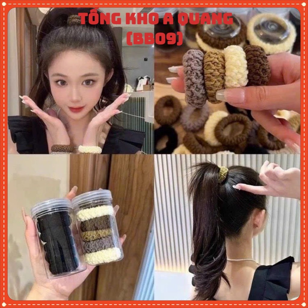 Set Dây Buộc Tóc 136 Chi Tiết, Set 136 chi Tiết Gồm 20 Dây Buộc Tóc Gắn TAG, 100 Chun Buộc Tóc...  D