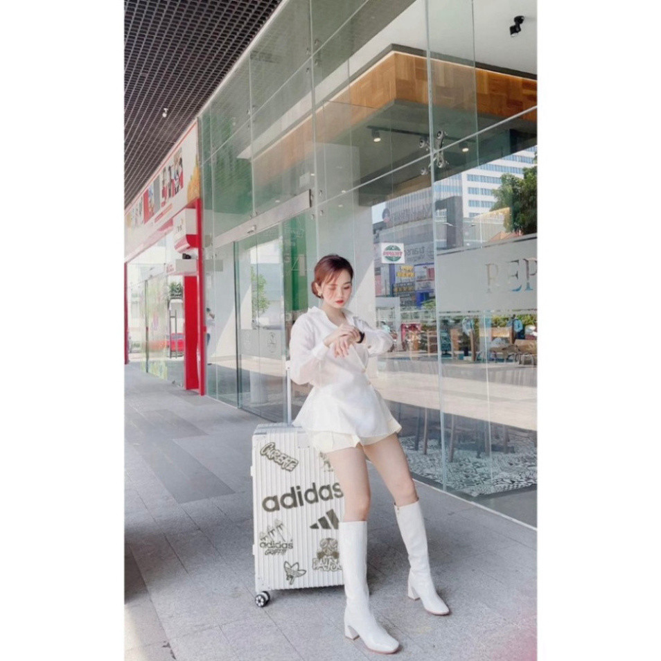 [Vali 8386 ] Vali Adidas Grafity Suitcase Cream Màu Trắng Kem Size 20/24/28 khung nhôm khoá sập TSA 