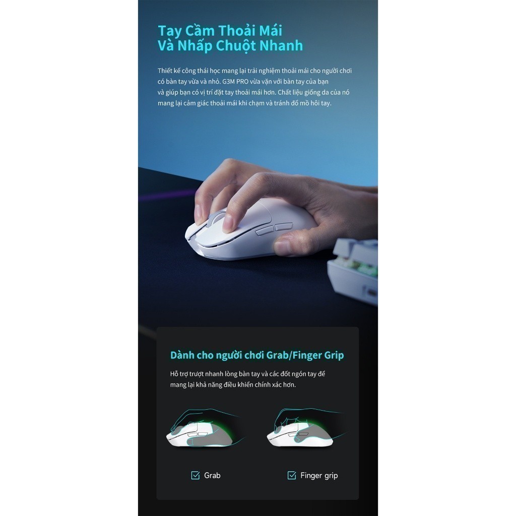 Chuột Gaming Không Dây EDIFIER G3M PRO | Thời Gian Sử Dụng Đến 70H | Độ Trễ Thấp 1ms | 3 Chế Độ | Bảo Hành 15 Tháng | BigBuy360 - bigbuy360.vn