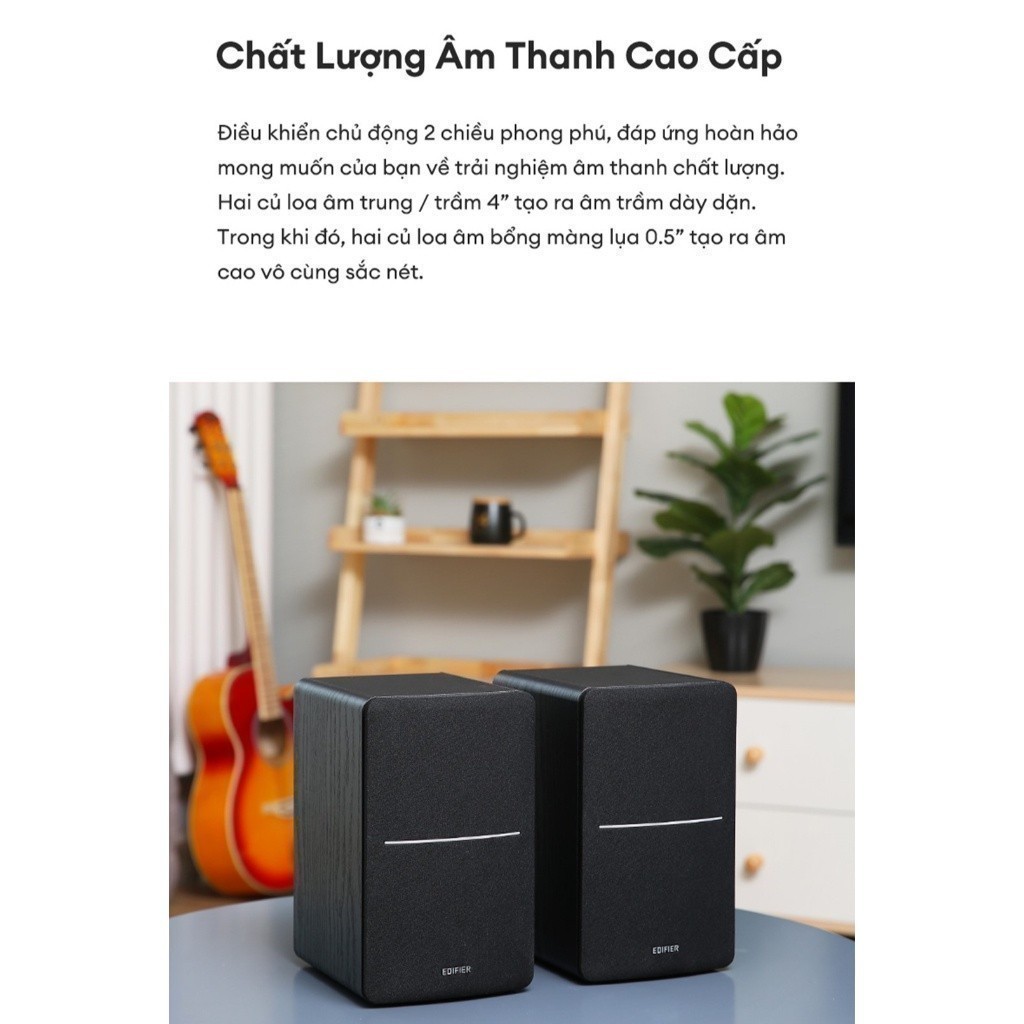 Bộ Loa Bluetooth Để Bàn EDIFIER R1280DBs | Công Suất 42W | Bluetooth 5.1 | Vỏ Gỗ Chống Dội Âm | Bảo Hành 15 Tháng | BigBuy360 - bigbuy360.vn