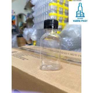 (NỮA BAO)- 100 chai nhựa “dẹp mini “100ml 120ml + nắp có bán kèm icon (thực tế 115ml)