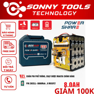  Pin Boshun 20Cell  Mạch 8 Mosfet Dòng Xả cao dhf chân pin phổ thông cho máy khoan,máy mài 