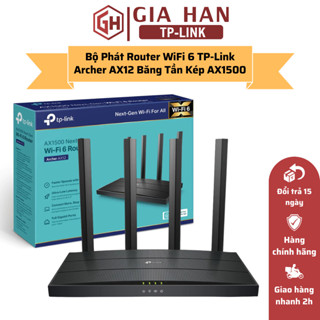 Bộ Phát Router WiFi 6 TP-Link Archer AX12 Băng Tần Kép AX1500