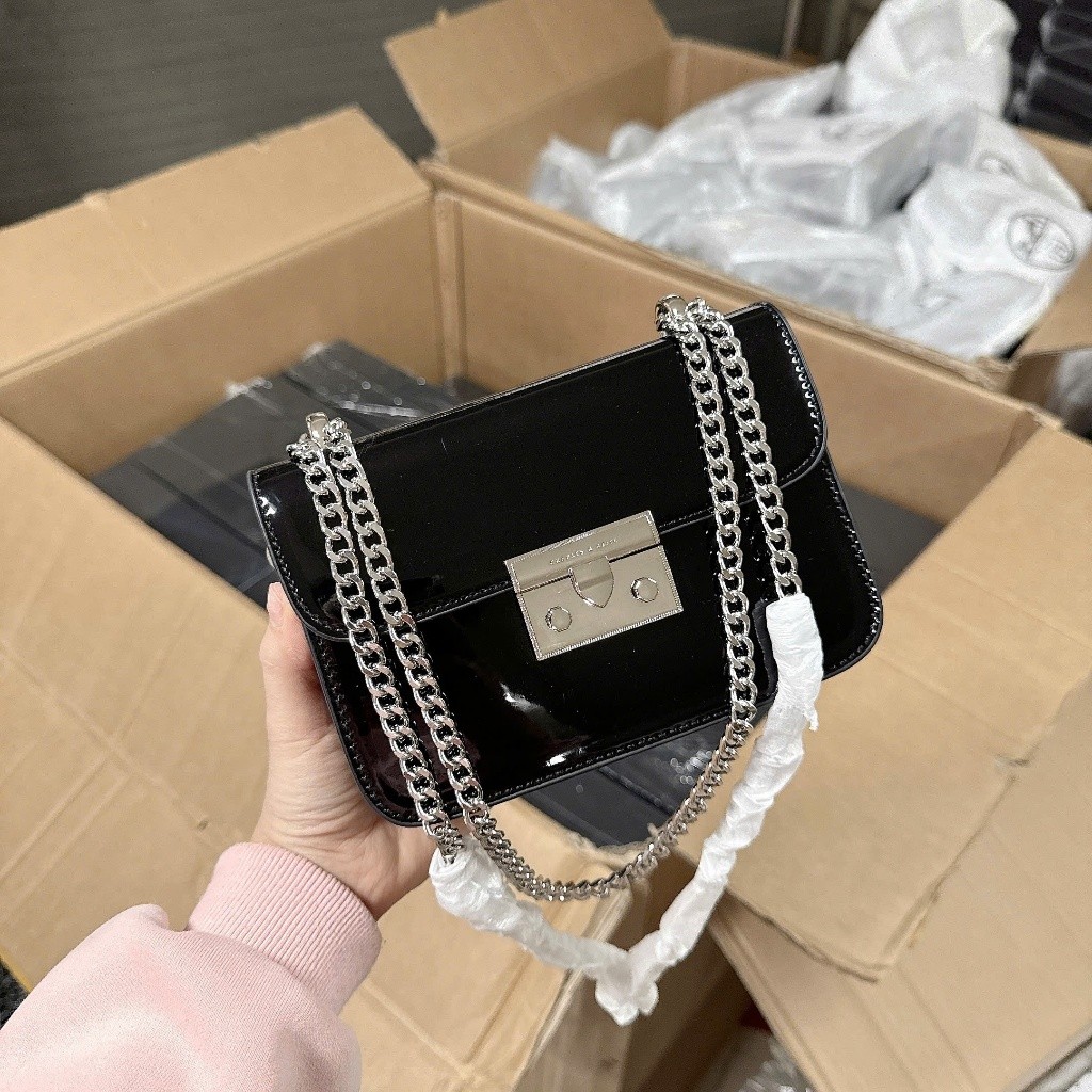 túi kẹp nách + đeo chéo ck2-80701078-4 link ảnh mẫu đen bóng