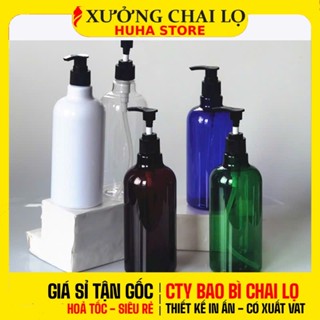   COMBO 2 CÁI  Chai Lọ Xịt Vòi Nhấn ❣️ Chai Nhựa PET 300ml Vành Cao Đựng Dầu Gội Sữa Tắm Tinh Chất Mỹ Phẩm 