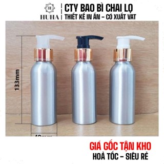   COMBO 2 CÁI  Vỏ Chai Nhôm Vòi Nhấn 30ml 50ml 100ml ❣️ Đựng Sữa Tắm Dầu Gội Chiết Mỹ Phẩm Cao Cấp 