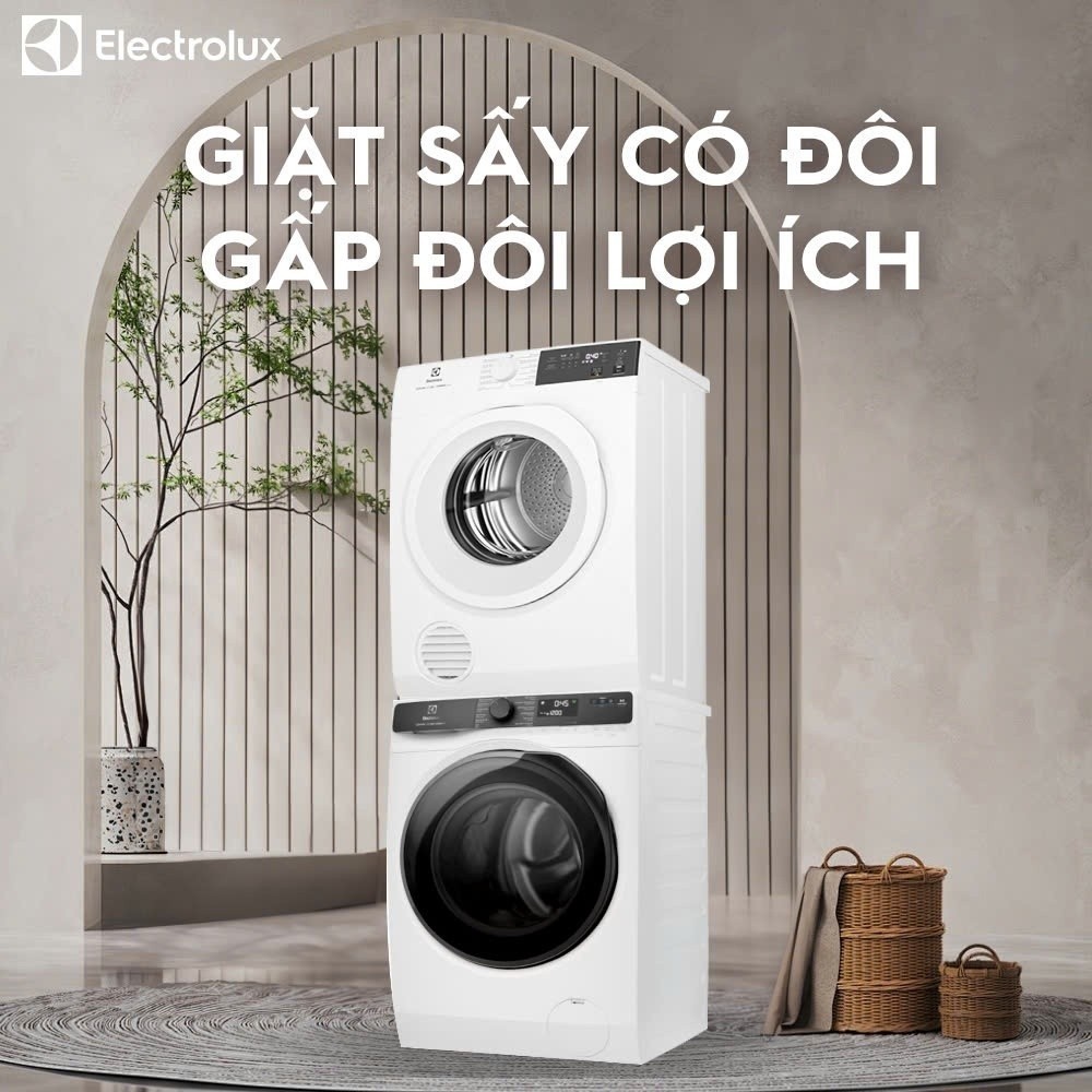 Free giao lắp - Máy sấy thông hơi 8KG Electrolux EDV804H3WC - sấy đảo chiều chống nhăn, diệt khuẩn, bền màu | BigBuy360 - bigbuy360.vn