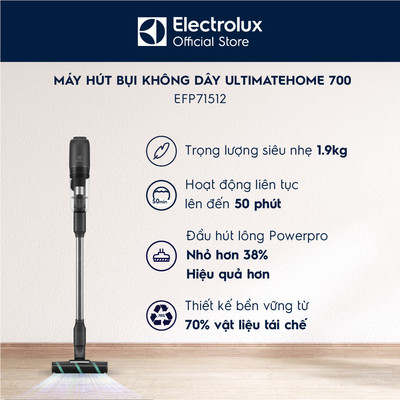 Chỉ giao miền Nam - Máy hút bụi Electrolux không dây UltimateHome 700 EFP71512 - Đầu hút PowerPro hạn chế xoắn rối