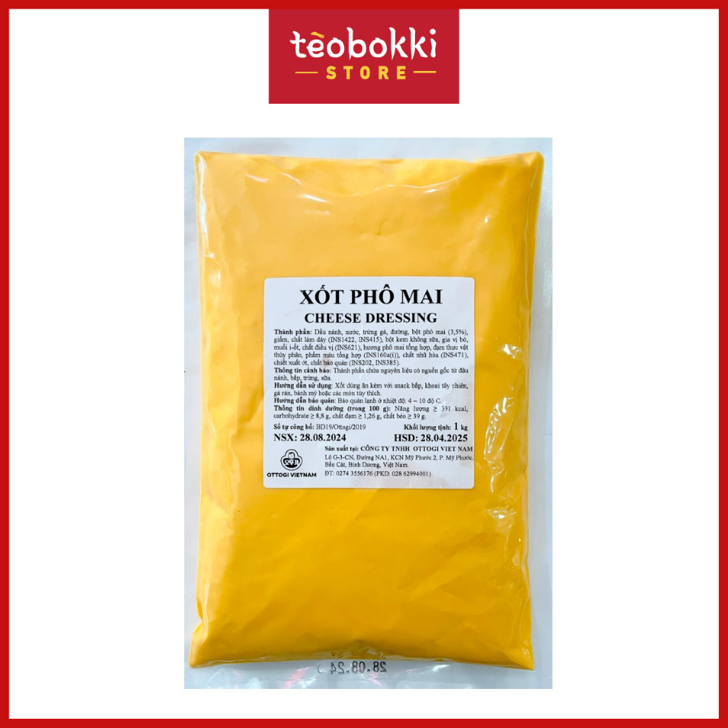 [SHIP HCM] Xốt phô mai (cheese dressing), sốt phô mai chấm snack, gà rán, khoai tây chiên Ottogi 1kg