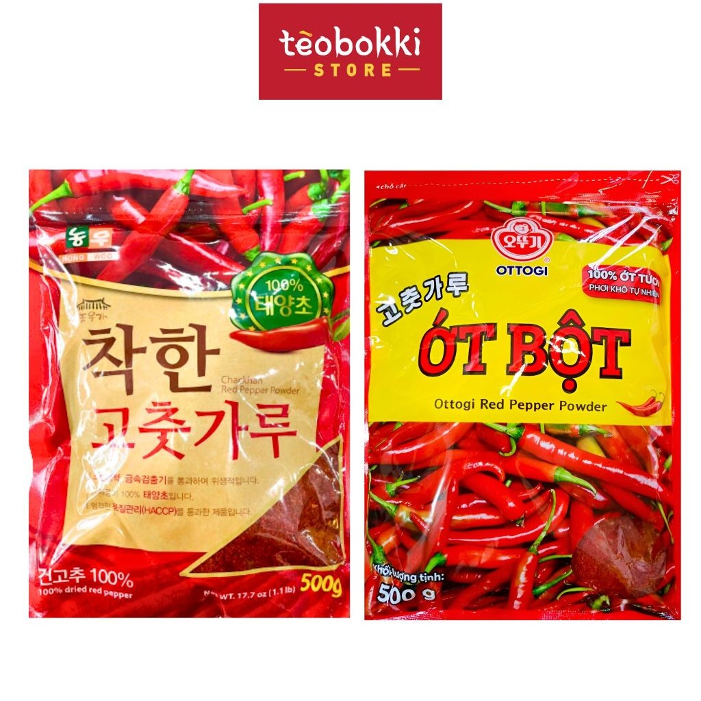 Ớt bột vảy, mịn Hàn Quốc Ottogi/Otoki 500g