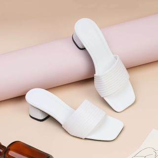 Guốc Cao Gót Nữ 5cm Kiểu Quai Kẻ Ngang Pixie E117