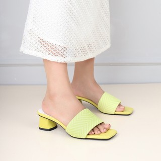 Guốc Cao Gót Nữ 5cm Kiểu Quai Kẻ Ngang Pixie E117