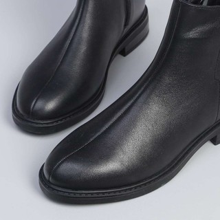 Giày Boot Nữ Thấp 2cm Cổ Ngắn Chất Da Bò Thật Pixie H265
