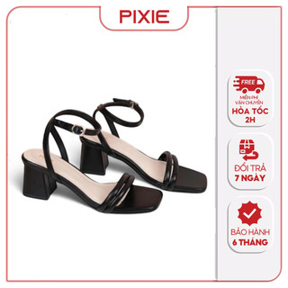 [XẢ KHO] Giày Sandal Nữ Kiểu Cao Gót 5cm Quai Kép Pixie H295