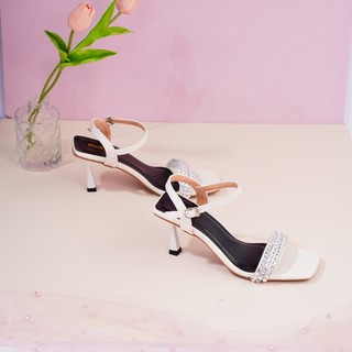 [XẢ KHO] Giày Sandal Nữ Cao Gót 7cm Quai Đính Đá Pixie H305