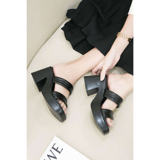 [Form nhỏ] Guốc Cao Gót Nữ 8cm Hai Quai Chần Chỉ Pixie E154