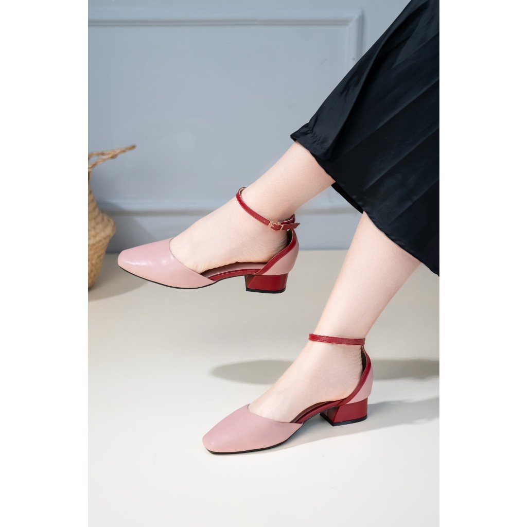 [XẢ KHO] Giày Cao Gót 3cm Mũi Vuông Phối Màu Pixie X943