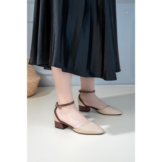 [XẢ KHO] Giày Cao Gót 3cm Mũi Vuông Phối Màu Pixie X943