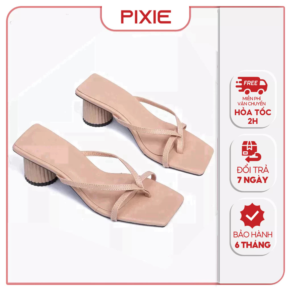 [XẢ KHO] Guốc Cao Gót Nữ 5cm Kiểu Xỏ Ngón Nữ Pixie X734