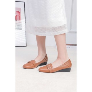 [XẢ KHO] Giày Búp Bê Đế Xuồng Da Thật Gắn Khoá Pixie X596