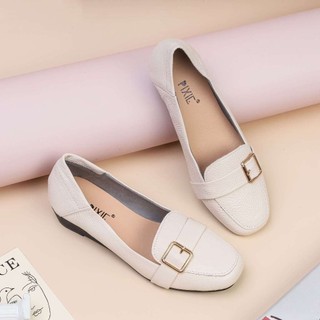 [XẢ KHO] Giày Búp Bê Đế Xuồng Da Thật Gắn Khoá Pixie X596