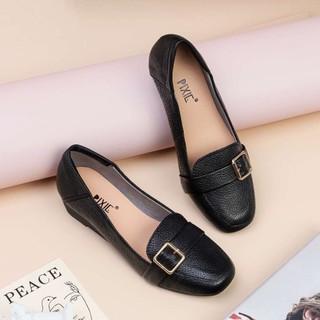 [XẢ KHO] Giày Búp Bê Đế Xuồng Da Thật Gắn Khoá Pixie X596