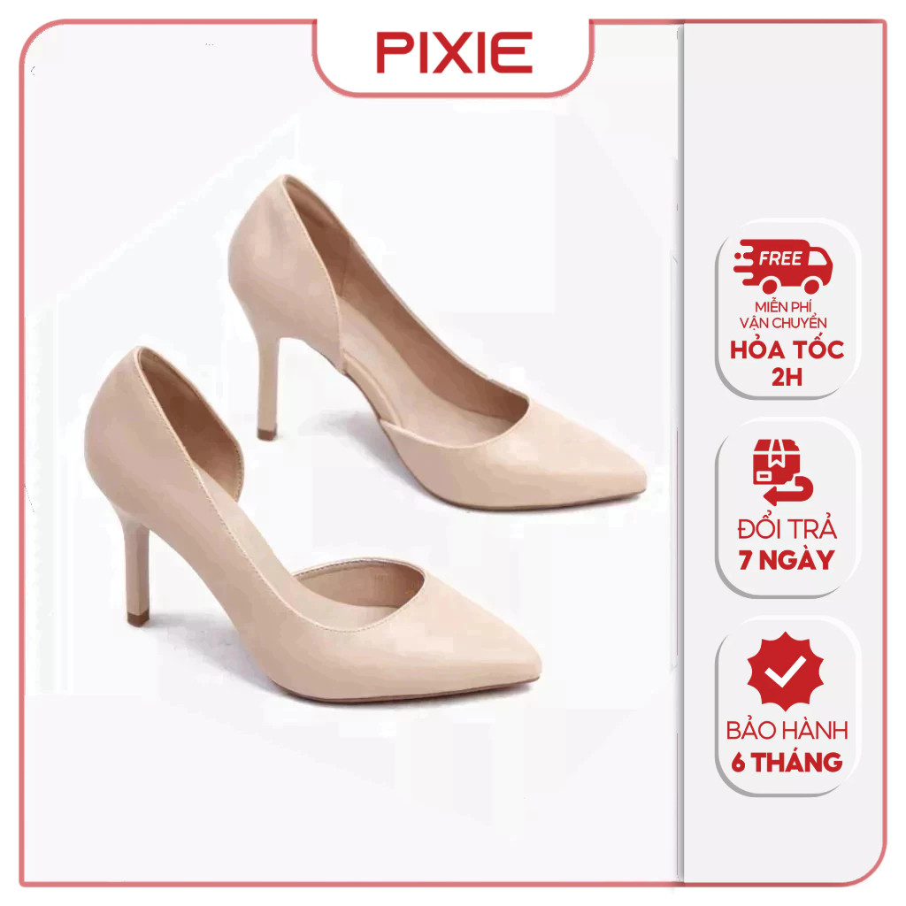 Giày Cao Gót 7cm Gót Nhọn Hở Eo Pixie X693