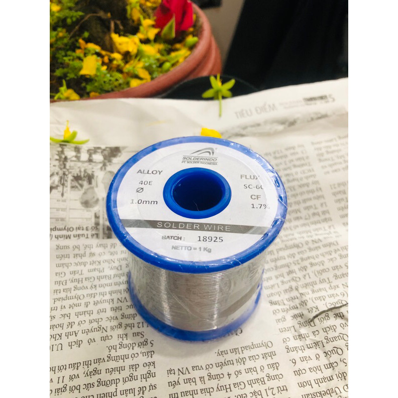 Thiếc hàn 1ly Solderindo chính hãng cuộn 1kg