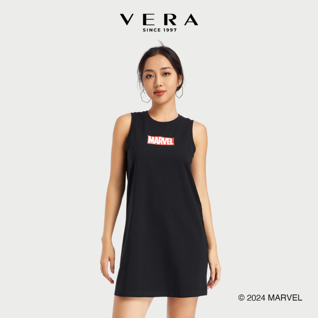 Đầm lửng sát nách nữ Cotton VERA MARVEL - D0004