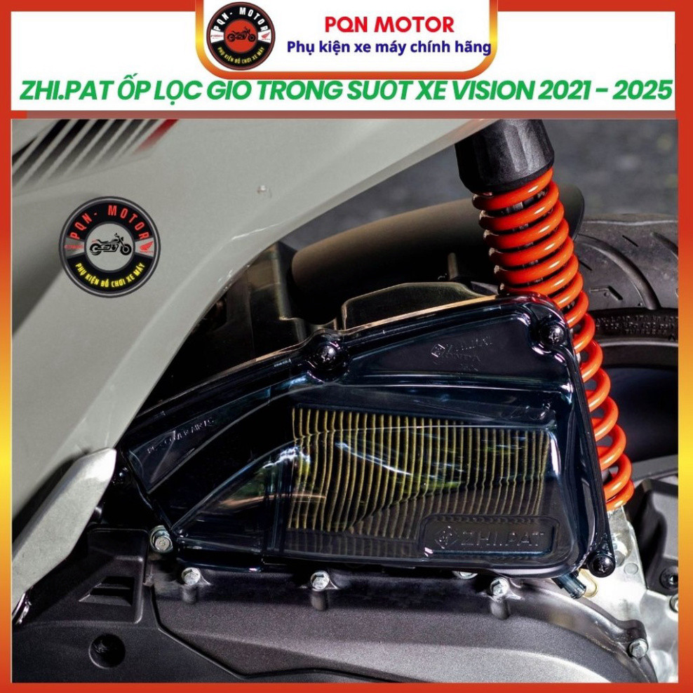[Vision 2021 – 2025] Ốp Bầu Gió Hàng Zhipat, Lọc Gió Đỏ Lưới Thép Chính Hãng KN Cho Vision 2021-2025