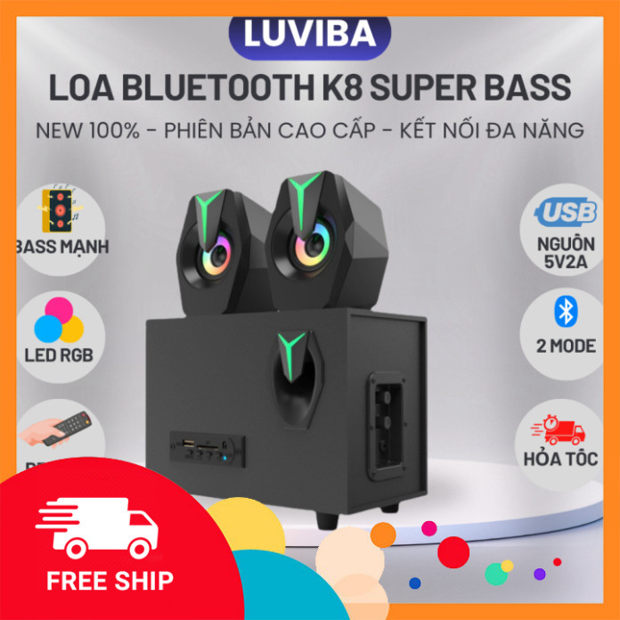 Loa máy tính bluetooth Prime Gaming LUVIBA có đèn led LOA K8