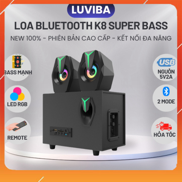 Loa máy tính bluetooth Prime Gaming LUVIBA có đèn led LOA K8