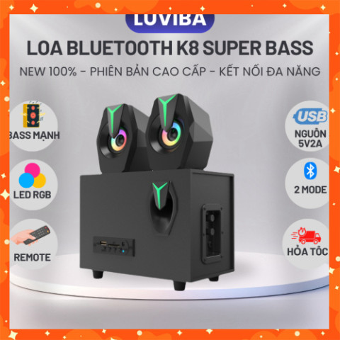 Loa máy tính bluetooth Prime Gaming LUVIBA có đèn led LOA K8