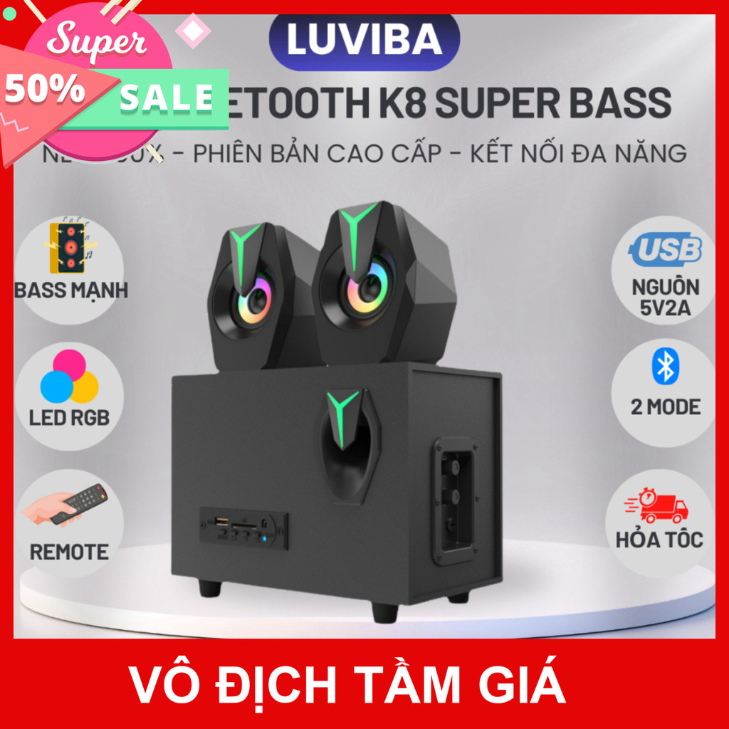 Loa máy tính bluetooth Prime Gaming LUVIBA có đèn led LOA K8
