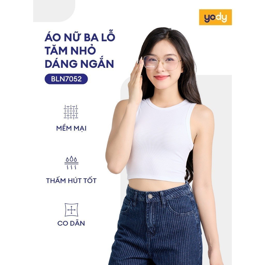 [SALE] Áo ba lỗ nữ YODY dáng croptop, cá tính, năng động, thun ôm co giãn, thoải mái BLN7052 | BigBuy360 - bigbuy360.vn