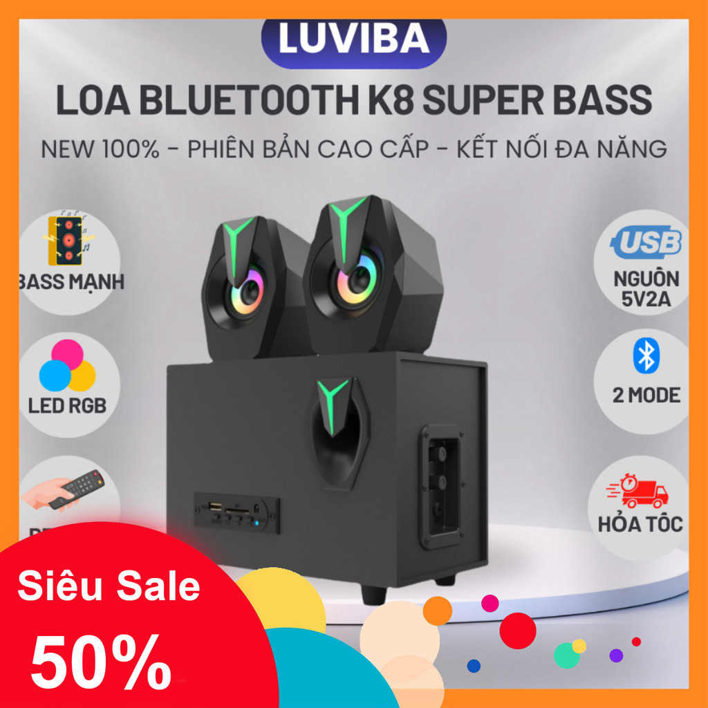 Loa máy tính bluetooth Prime Gaming LUVIBA có đèn led LOA K8