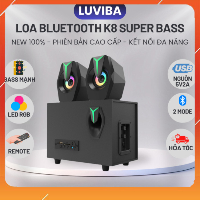 Loa máy tính bluetooth Prime Gaming LUVIBA có đèn led LOA K8