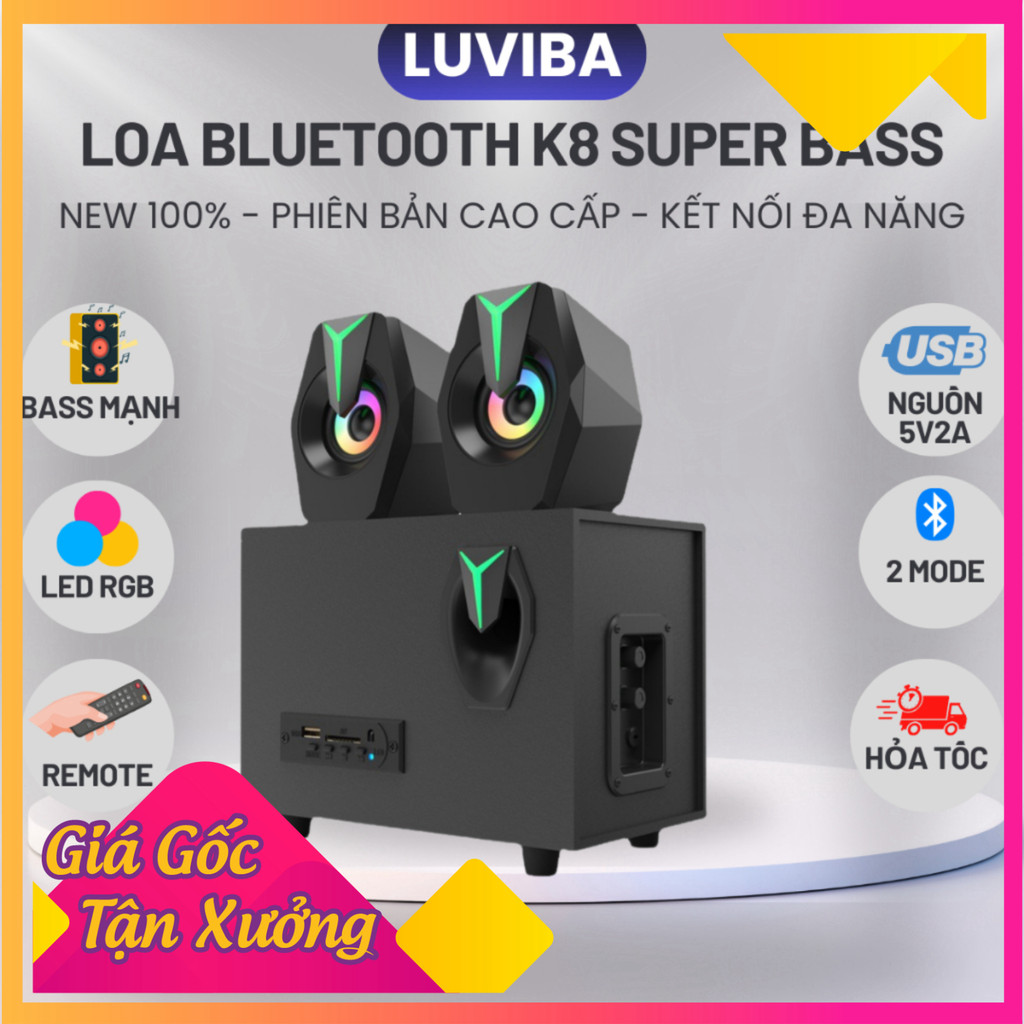 Loa máy tính bluetooth Prime Gaming LUVIBA có đèn led LOA K8