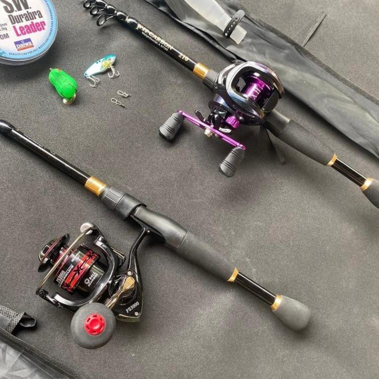 Bộ cần câu lure Rút Fit Cacbon ( Máy đứng FS , Máy ngang titan ) cực khỏe chuyên lure lóc , sộp ,chẽ