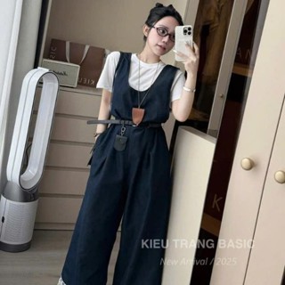  set đồ nữ sang chảnh,yếm bò nữ thiết kế đai thắt hông quần suông chạy chân ren kèm áo cộc tay siêu xinh B1060 