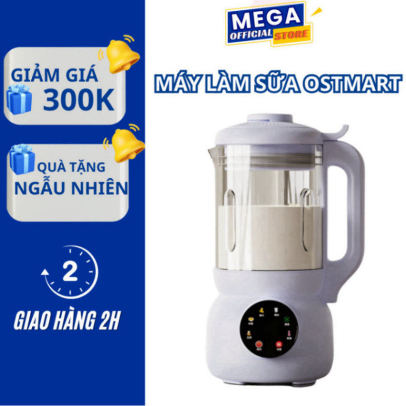 Máy Làm Sữa Hạt OSTMARS Cối Thuỷ Tinh Đa Chức Năng Nấu Dung Tích 1100ml Lưỡi Dao 10 Cánh - HÀNG CHÍN